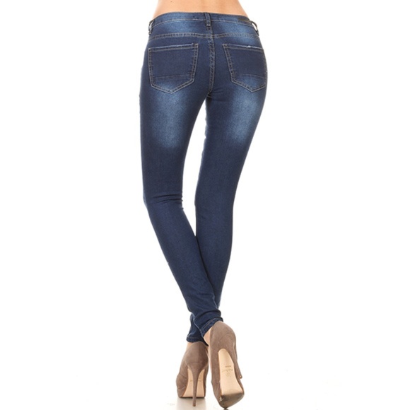 *CLEARANCE* Slim Fit Skinny Distressed Jeans - Picture 2 of 7